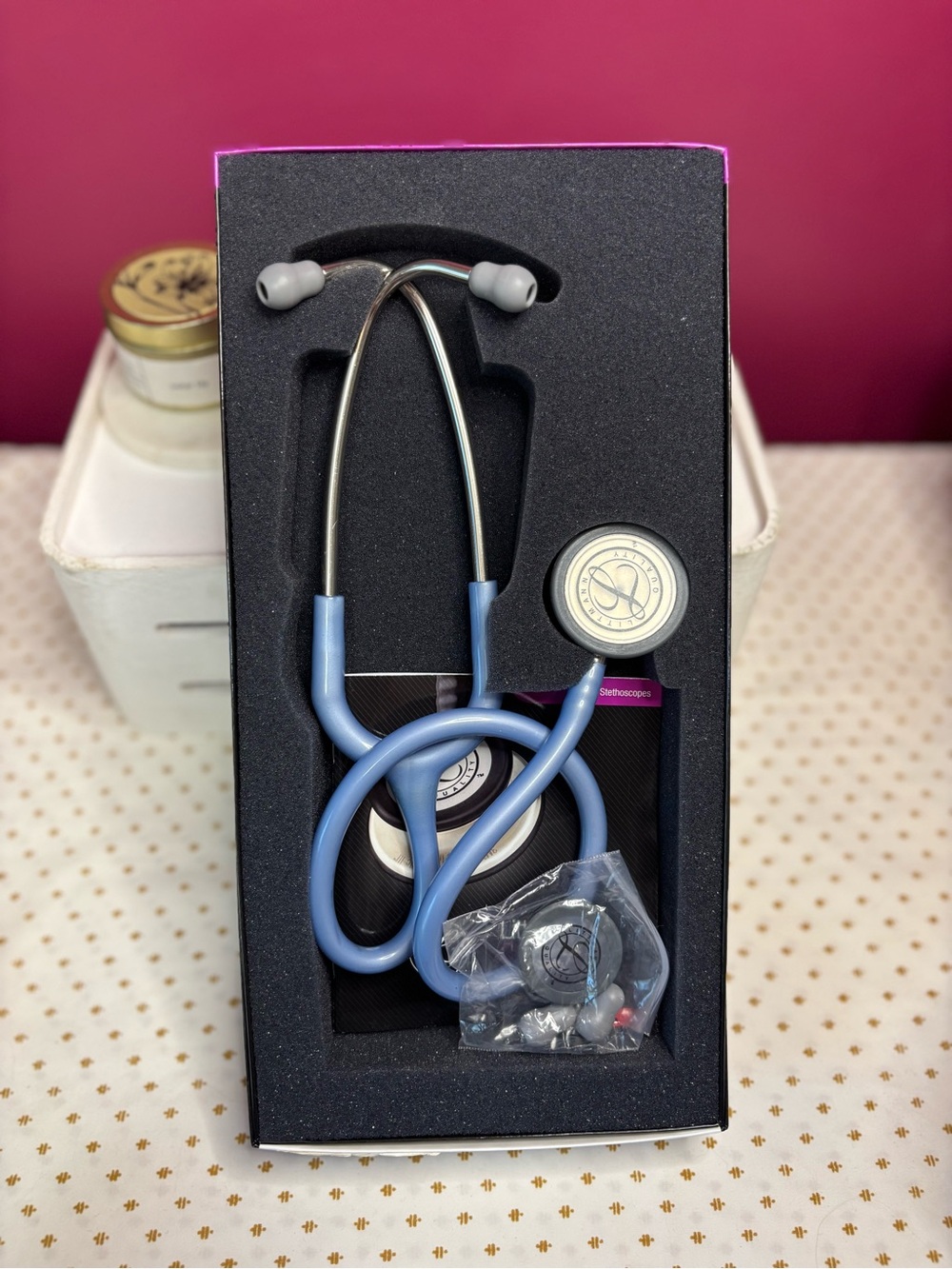 Light Blue Dual-Head Stethoscope - Professional Diagnostic Stethoscope